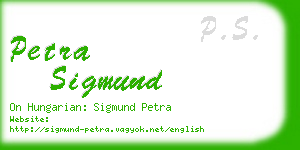 petra sigmund business card